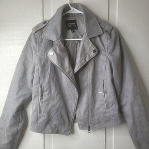 Urban Retro Jacket Gray Suede Biker Jacket Women's Sz M NWOT
